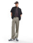 Weekday relaxed fit linen blend short sleeve shirt in black