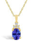 ფოტო #1 პროდუქტის Tanzanite (1-1/4 Ct. t.w.) and Diamond (1/10 Ct. t.w.) Pendant Necklace