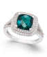 Lab-Grown Emerald (1-1/2 ct. t.w.) and White Sapphire (1/2 ct. t.w.) Ring in Sterling Silver