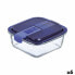 Hermetic Lunch Box Luminarc Easy Box Blue Glass (760 ml) (6 Units)