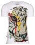 The Skulls Society Tiger art Herren kurzarm T-Shirt Slimfit mit ca. 20.000 Strasssteinen