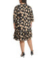 ფოტო #2 პროდუქტის Plus Size Printed Ruffle-Trim Shift Dress