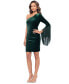 ფოტო #3 პროდუქტის Women's Velvet One-Shoulder Dress