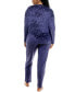 Фото #2 товара Women's 2-Pc. Velour Henley Pajamas Set