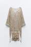 Фото #8 товара Платье-кафтан из кружева кроше с кисточками ZARA
