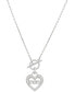 ფოტო #1 პროდუქტის Diamond Mom Heart Toggle Necklace (1/6 ct. t.w.) in Sterling Silver, 16" + 4" extender
