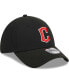 ფოტო #4 პროდუქტის Men's Black Cleveland Guardians Logo 39THIRTY Flex Hat