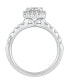 Фото #5 товара GIA Certified Diamond Princess Halo Bridal Set (1 1/2 ct. t.w.) in 14K White Gold