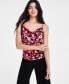 ფოტო #1 პროდუქტის Women's Printed Cowl Neck Tank Top, Created for Macy's