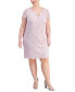 Фото #1 товара Plus Size V-Slit-Neck Sequin Lace Sheath Dress