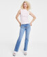 ფოტო #8 პროდუქტის Women's Embellished-Chain Straight-Leg Denim Jeans
