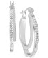 Фото #1 товара Серьги And Now This Double Hoop Crystal Silver-Plate