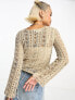 Daisy Street ladder overlay knit jumper