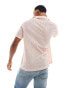 ASOS DESIGN short sleeve relaxed deep revere texture shirt in dusty pink Staubrosa, XS - Chest 36 - фото #4