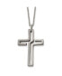 Фото #1 товара Chisel brushed and Antiqued Cut-out Design Cross Pendant Cable Chain Necklace