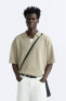 Boxy fit knit polo shirt