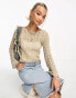 Daisy Street ladder overlay knit jumper