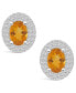 Citrine (1-5/8 ct. t.w.) and Diamond (1/2 ct. t.w.) Halo Stud Earrings in 14K White Gold