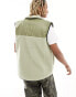 Rains Yermo heavyweight fleece vest with ripstop panels in sage green