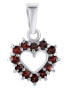 Фото #1 товара Silver heart pendant with real Czech garnets SILVEGOB180041