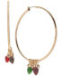 ფოტო #2 პროდუქტის Gold-Tone Glass Bead Christmas Light Dangle Large Hoop Earrings, 2.4"