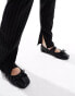 4th & Reckless high waisted split leg flared trousers in black pinstripe