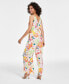 Фото #4 товара Women's Floral-Print Surplice Jumpsuit, XXS-4X, Created for Macy's