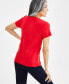 ფოტო #2 პროდუქტის Petite Cotton Henley Short-Sleeve T-Shirt, Created for Macy's