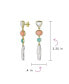 ფოტო #4 პროდუქტის Modern Tri Tone Natural Pastel Pink Green Gemstones Geometric Thin Long White Freshwater Cultured Baroque Pearl Dangle Earrings Gold Plated