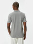 4sam10113mk 031 Gri Erkek Pamuk Jersey Kısa Kollu Polo Yaka Basic T-shirt