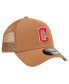 ფოტო #4 პროდუქტის Men's Brown Cleveland Guardians A-Frame Trucker 9FORTY Adjustable Hat