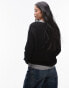 Фото #3 товара ARKET merino wool sweater with v-neck in black