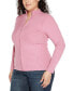 ფოტო #3 პროდუქტის Black Label Plus Size Mock Neck Ribbed Zip Up Sweater