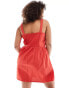 Фото #2 товара ASOS DESIGN Curve corset bodice mini sundress with lace trims in red