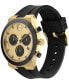 ფოტო #2 პროდუქტის Men's Swiss Chronograph Bold Fusion Black Silicone Strap Watch 44mm