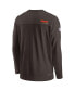 ფოტო #4 პროდუქტის Men's Brown Cleveland Browns 2022 Sideline Coach Chevron Lock Up Performance Long Sleeve V-Neck T-shirt