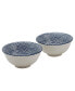 6" Wave Embossed Stoneware Ramen Noodle Bowls, Set of 2