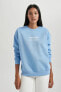 Relax Fit Bisiklet Yaka Kalın Sweatshirt B4448ax23wn