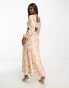 Forever New long sleeve maxi dress in apricot floral