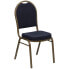 Hercules Series Dome Back Stacking Banquet Chair In Navy Patterned Fabric - Gold Frame