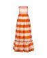 ფოტო #5 პროდუქტის Women's Striped Organza Strapless Ruffle Maxi Dress