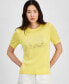 ფოტო #1 პროდუქტის Women's Embellished Short-Sleeve Sweater