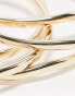 ASOS DESIGN pack of 5 bangles with abstract wave detail in gold tone