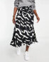 Фото #1 товара ASOS DESIGN button through midi skirt in mono smudge print