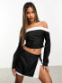 Фото #5 товара Missyempire bardot contrast top co-ord in monochrome