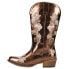 Roper Riley Metallic Floral Snip Toe Cowboy Womens Brown Casual Boots 09-021-15