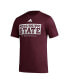 Men's Maroon Mississippi State Bulldogs Football Practice AEROREADY Pregame T-shirt