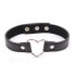 Collar with Heart Shaped Hoop Adjustable 41,5 cm Black