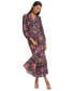 Women's Printed Surplice-Neck Maxi Dress
