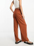 ASOS DESIGN relaxed trouser with linen in rust